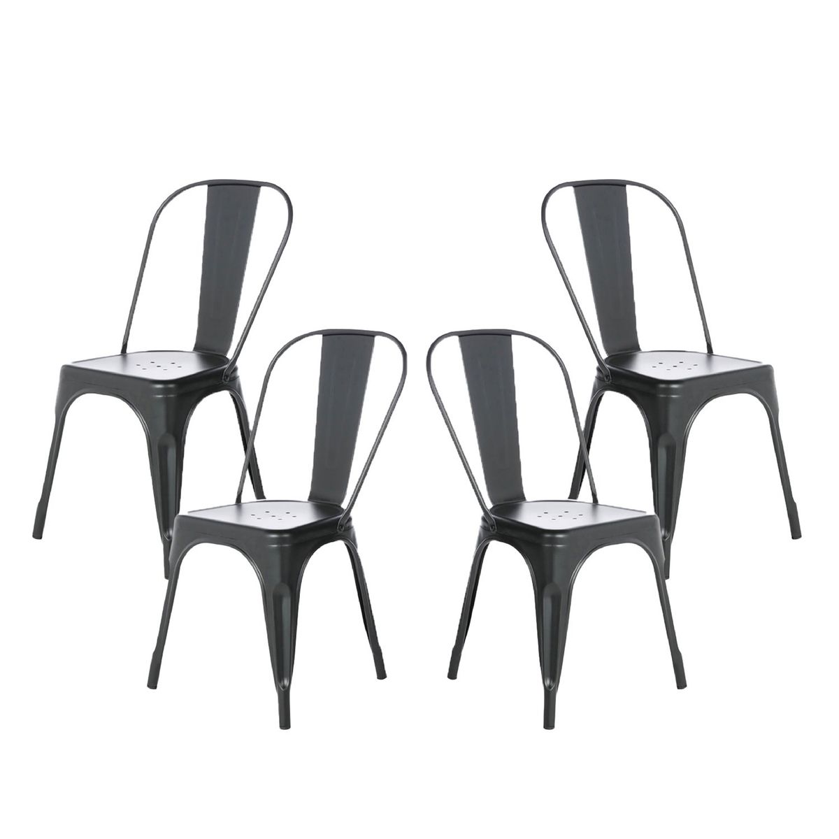 RELAN - Set de 4 Sillas Relan Tolix Negras