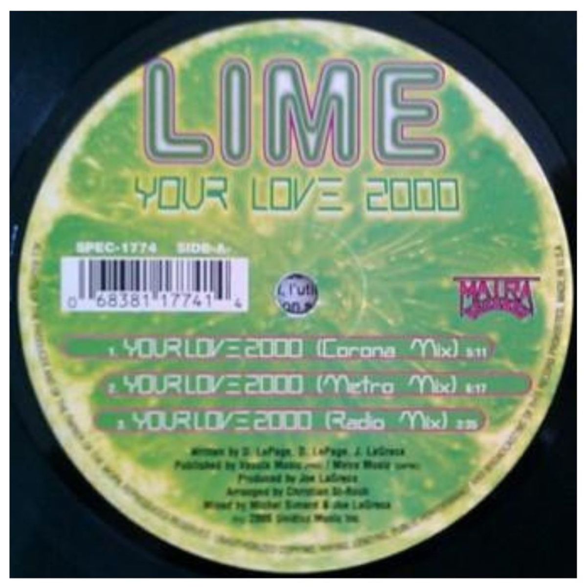 HITWAY MUSIC - LIME - YOUR LOVE 2000 - 12" MAXI SINGLE VINILO HITWAY MUSIC