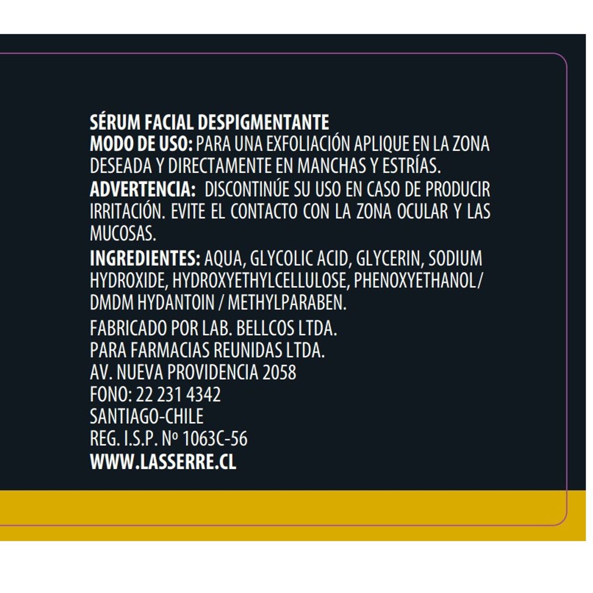 LASSERRE COSMETIQUE - Sérum Facial Despigmentante Glicólico 10% 15 ml Lasserre Cosmétique