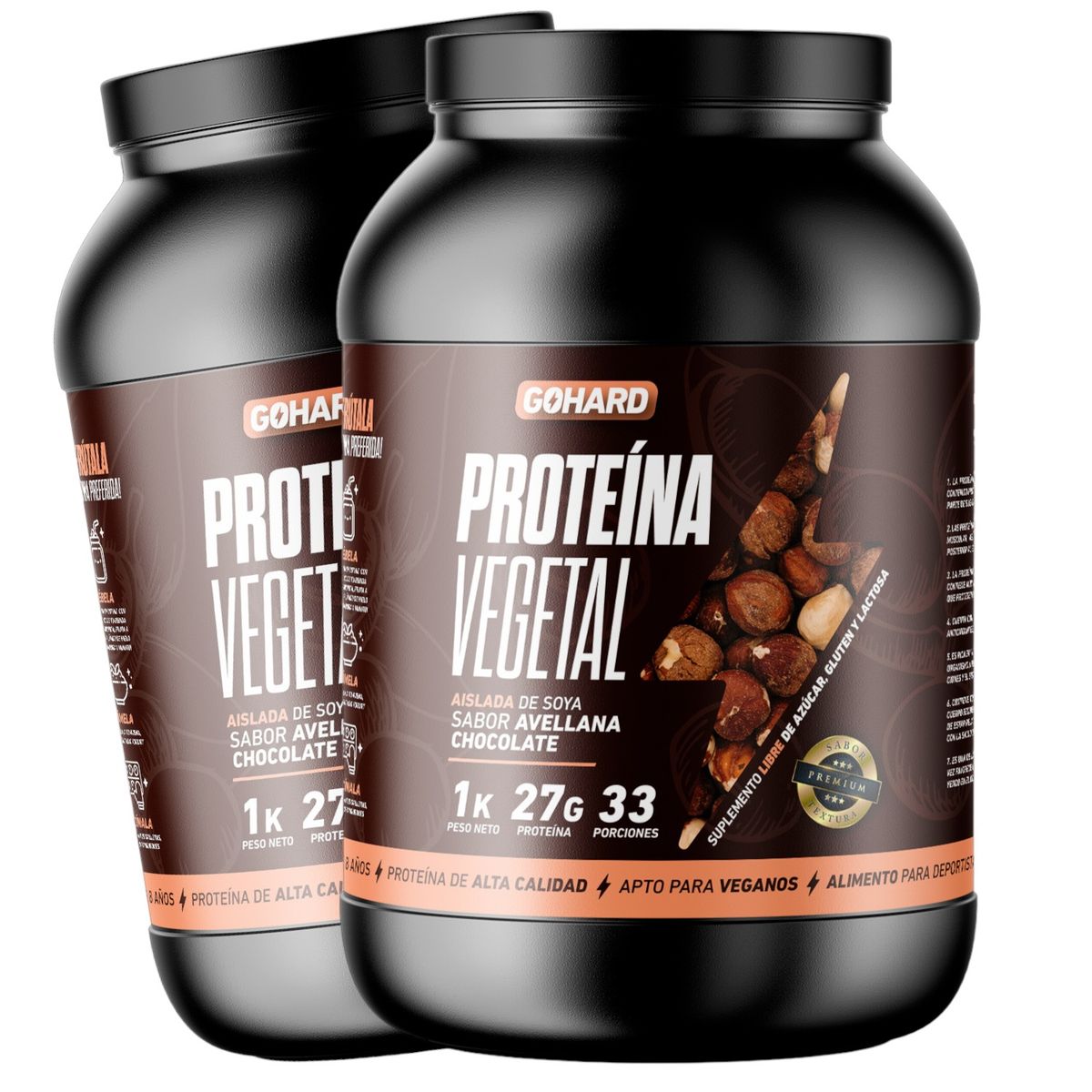 GOHARD - PACK PROTEINAS GOHARD 2KG EN TOTAL 66SV AVELLANA CHOCOLATE