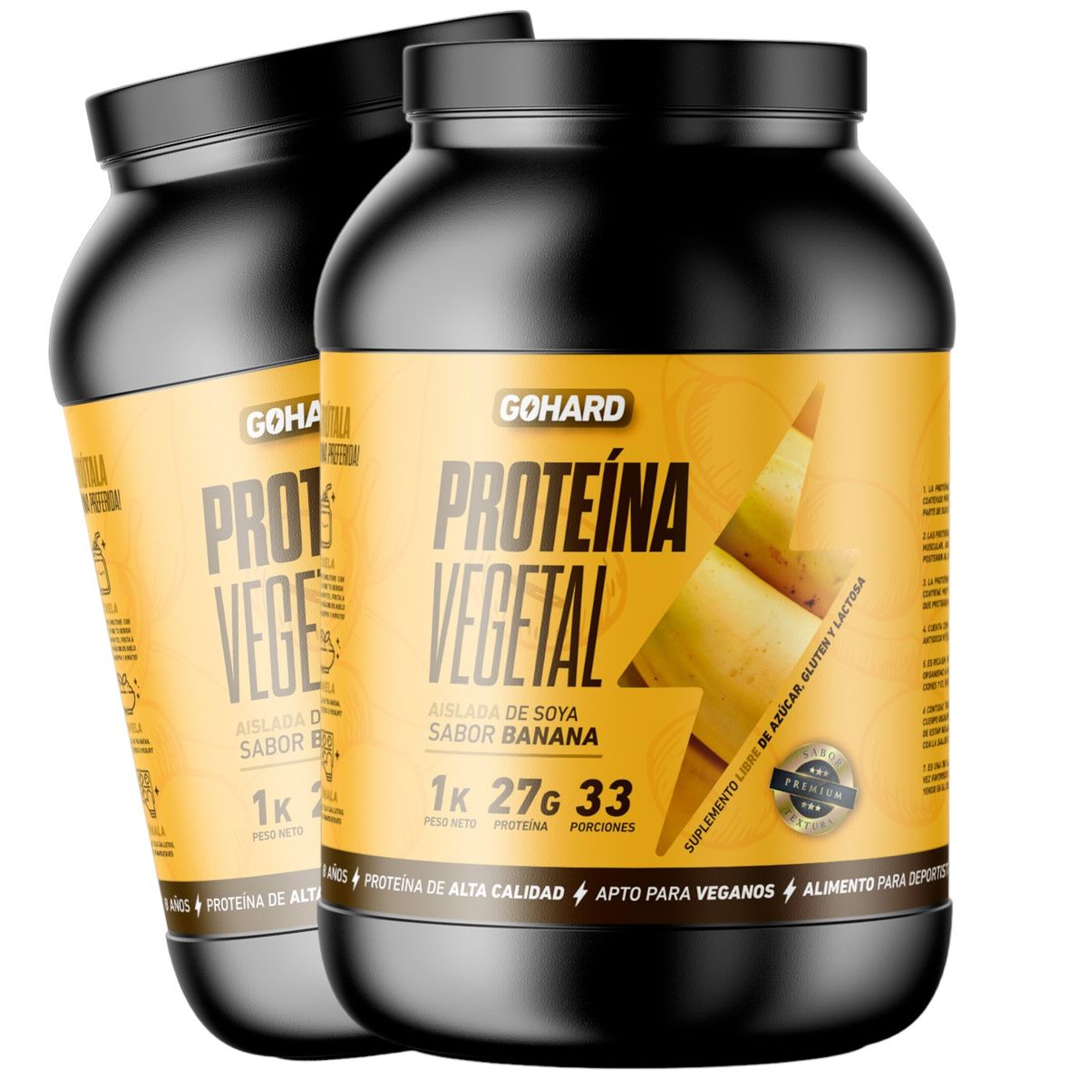 GOHARD - PACK PROTEINAS GOHARD 2KG EN TOTAL 66SV PLATANO