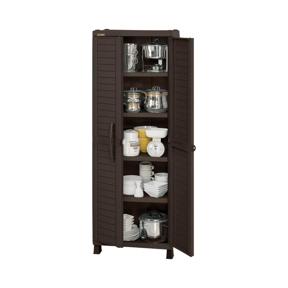 RIMAX - Armario Multiuso Plastico Cafe 189x65x45 Cm Baru Rimax