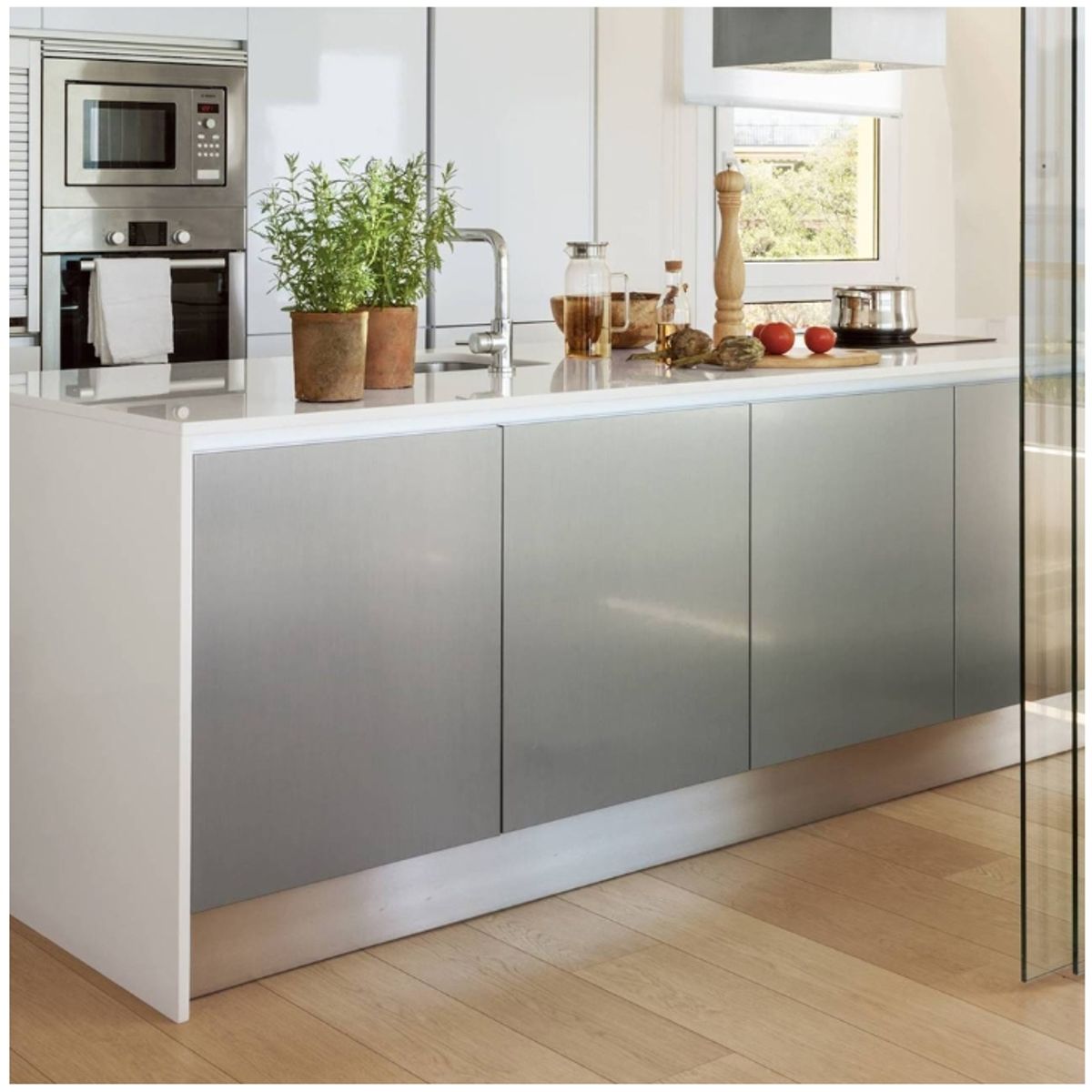 DEKO TOOLS CO LTD - Zócalo Pvc Aluminio Inoxidable 400x12cm