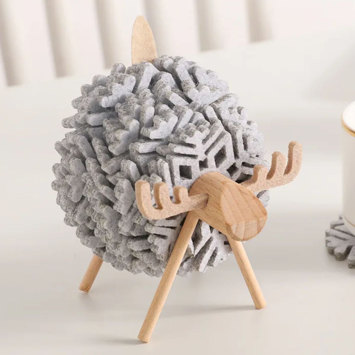 SANTU HOME & DECO - Posavaso con Soporte Reno Gris