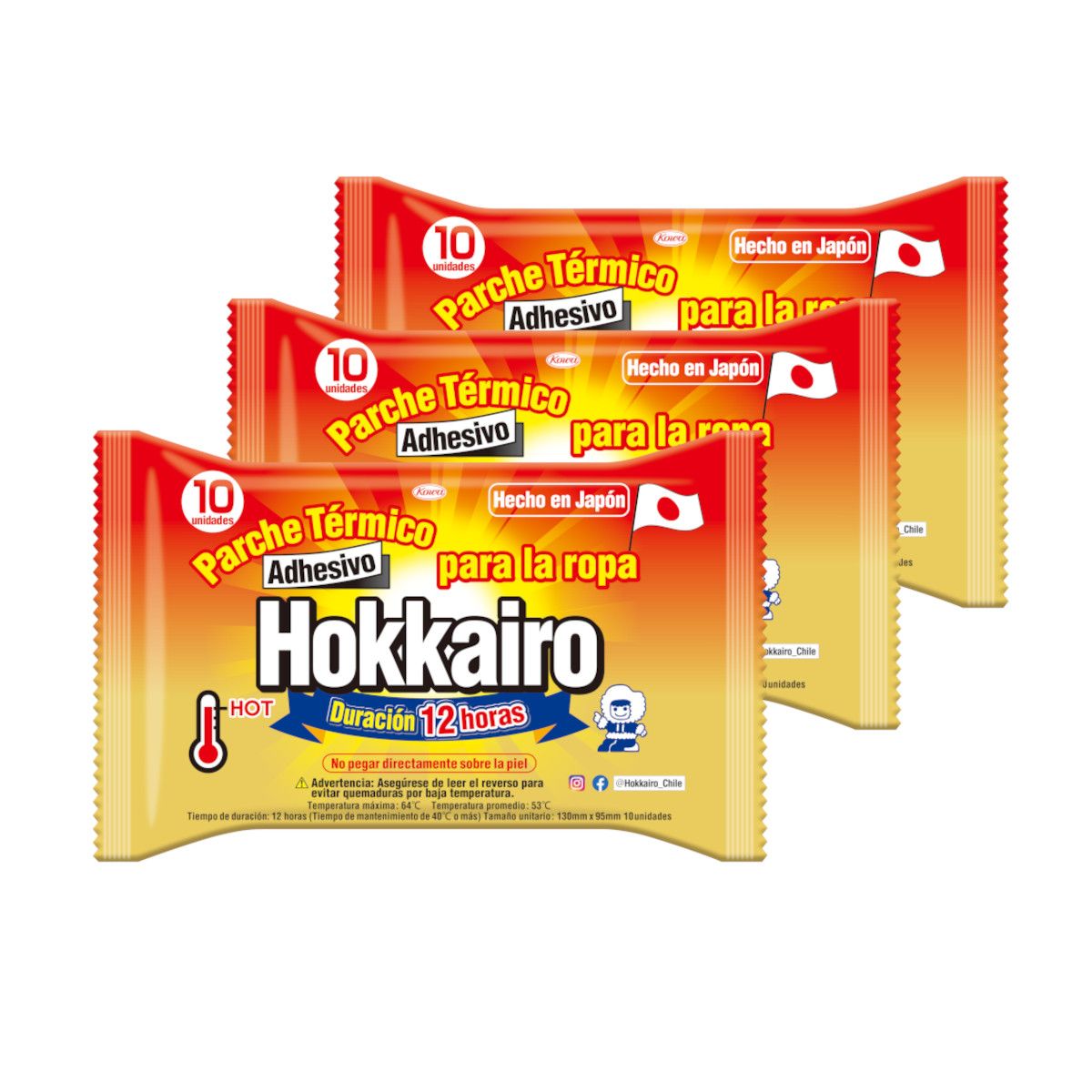 HOKKAIRO - Pack Promocional Hokkairo - 3 Packs (30un.) Parche Térmico