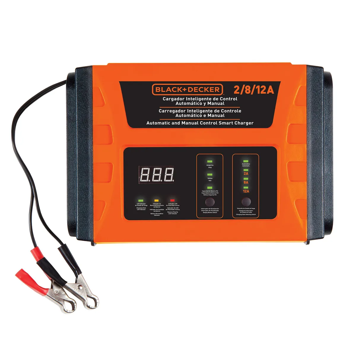 BLACK+DECKER - Cargador de baterías 2 / 8 / 12Amp BLACK+DECKER BC12-B2C