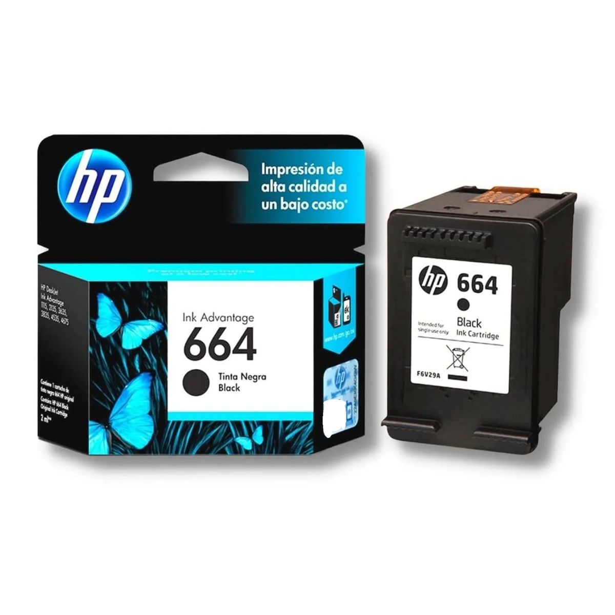 HP - Cartucho De Tinta Hp 664 Negro 120 Páginas Original HP