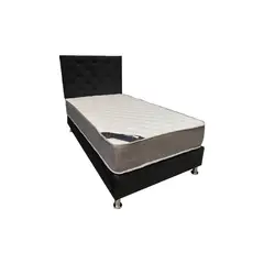 MUEBLES HVM - Cama HVM 1 plaza Negro Pmetal