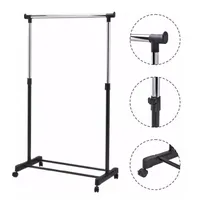 Perchero Simple Portatil y Extensible Con Ruedas