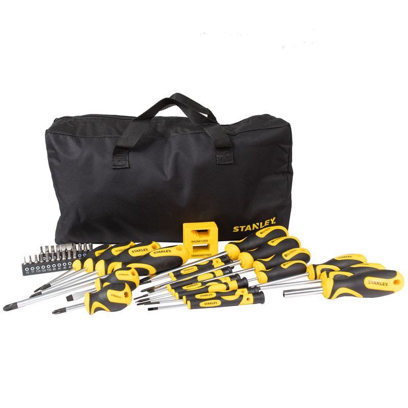 STANLEY - Set 42 piezas destornilladores y puntas + bolso Stanley 62-113