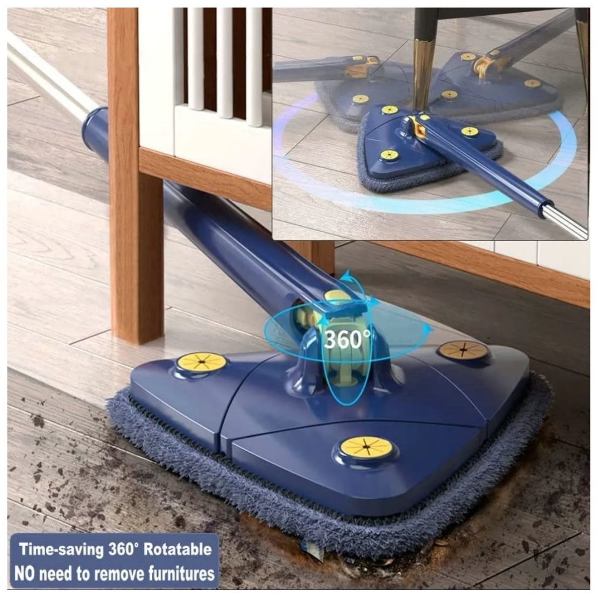 GENERICO - Mopa Trapeador Gira 360° Triangular Escurridor Automático XL