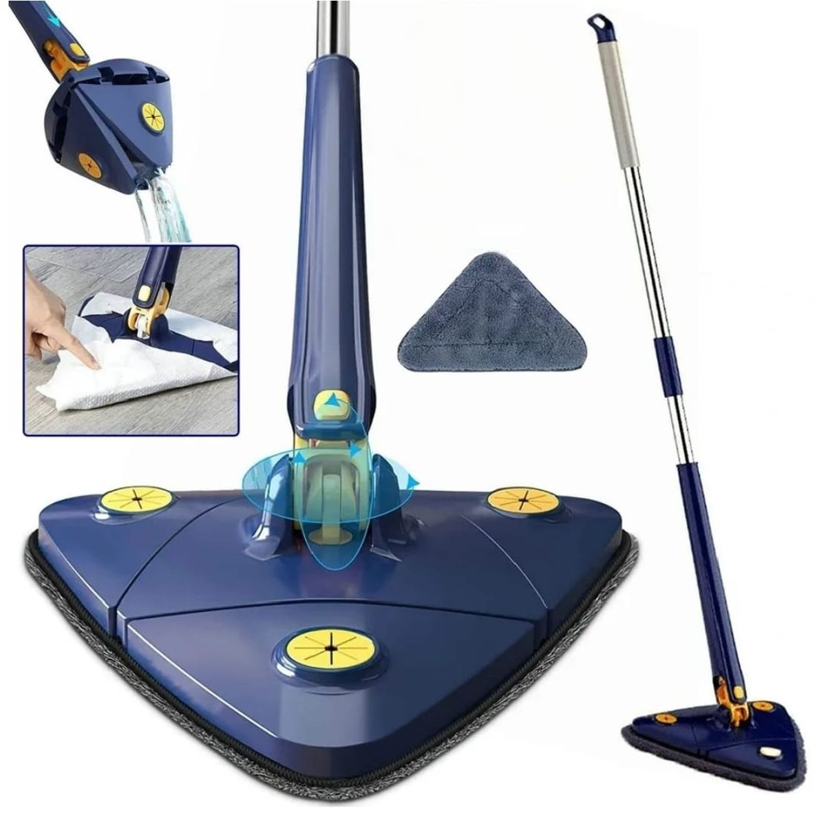 GENERICO - Mopa Trapeador Gira 360 Triangular Escurridor Automático XL