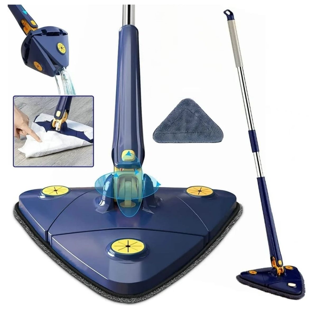 GENERICO - Mopa Trapeador Gira 360 Triangular Escurridor Automático XL