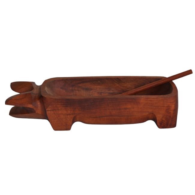 WITRALUN SOUTH AMERICA HANDMADE CRAFT - Chancho Pebre Raulí Grande con cuchara 20 cm