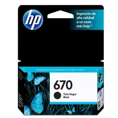 HP - Cartucho De Tinta 670 Negro 250 Páginas Original