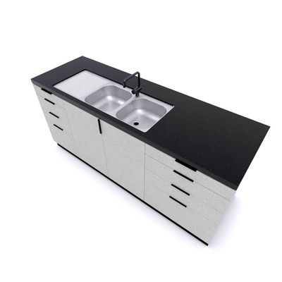 Imagen 2 del producto Lavaplatos empotrado 1235x435 c rebalse izquierdo