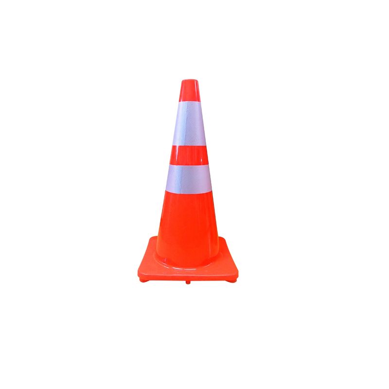 QRUBBER - Cono Vial 90cm 2 Cintas Base Normal QRubber
