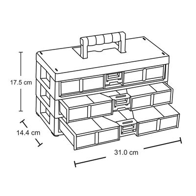 Imagen 2 del producto Caja Organizadora Modular 3 Niveles 31x14x17 cms