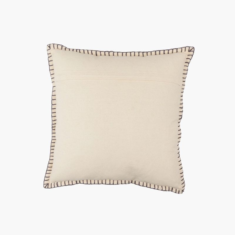 LOUNGE - Funda Cojín Algodón Palmera Bordada 45 X 45 Cm Beige LOUNGE
