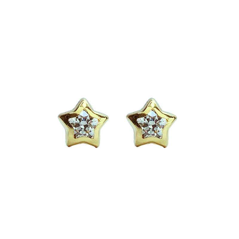 MODAS LILLO - Aro Bebé Abridor estrella circón 7mm Oro 18k Joyas Modas Lillo