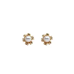 MODAS LILLO - Aro Bebé Abridor Flor perla Oro 18k Joyas