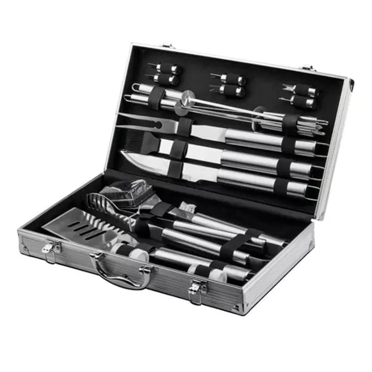 OFERTABKN - Set Parrillero Asado Barbacoa 18 Pcs En Maleta Kit Parrilla