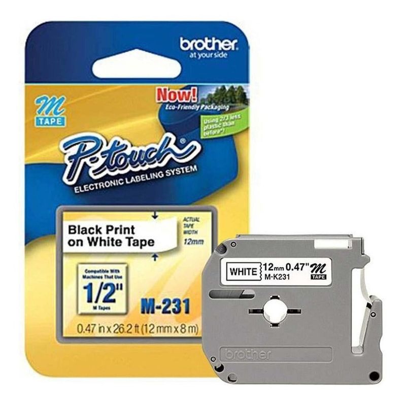 BROTHER - Cinta Rotuladora M-231 - Brother - 12mm x 8m