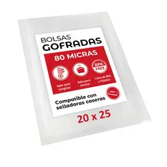 GENERICO - 100 Bolsas Sellado al Vacío Gofrada 20x25 cms