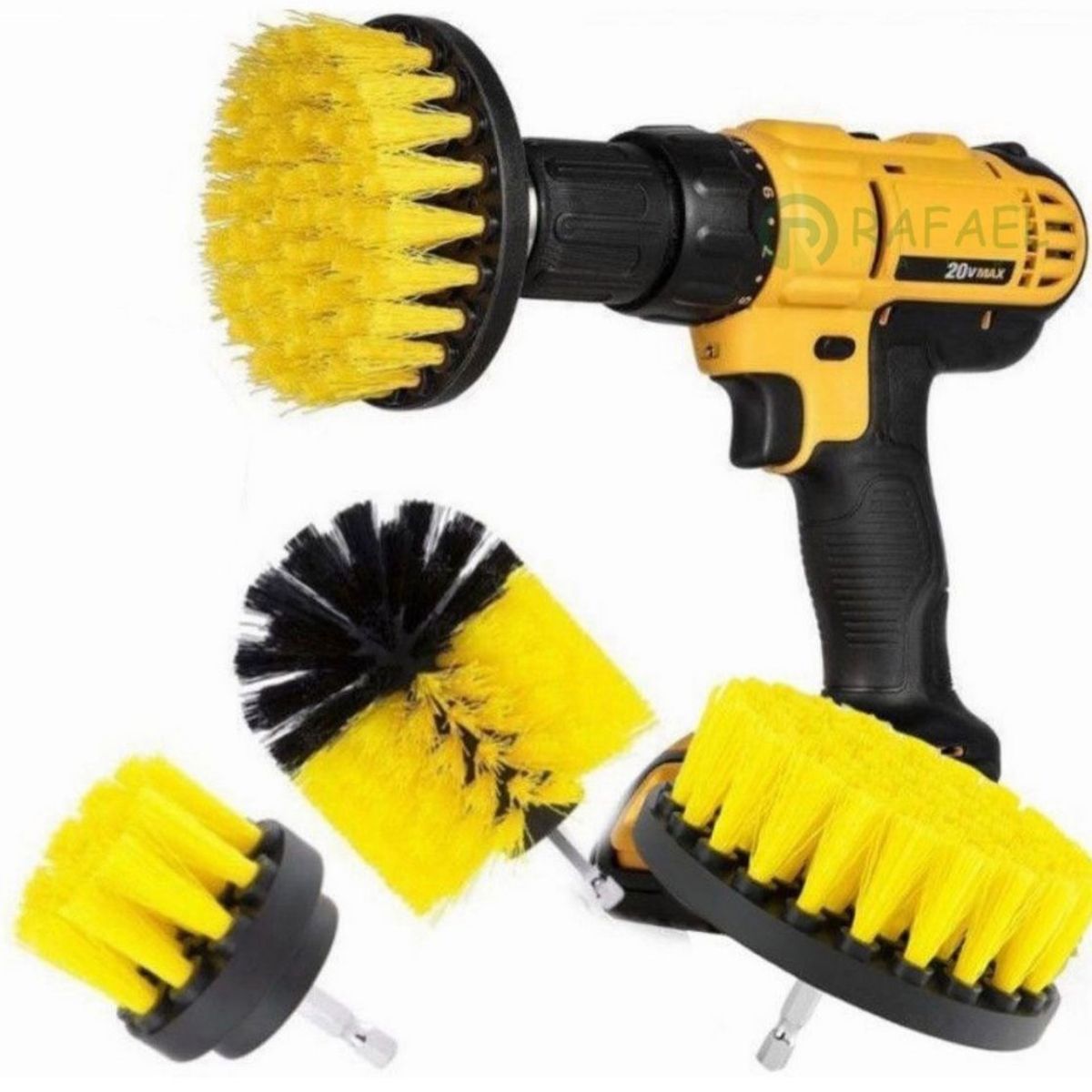 GENERICO - Kit De 3 Cepillos Taladro Lava Tapiz Baños Cocina