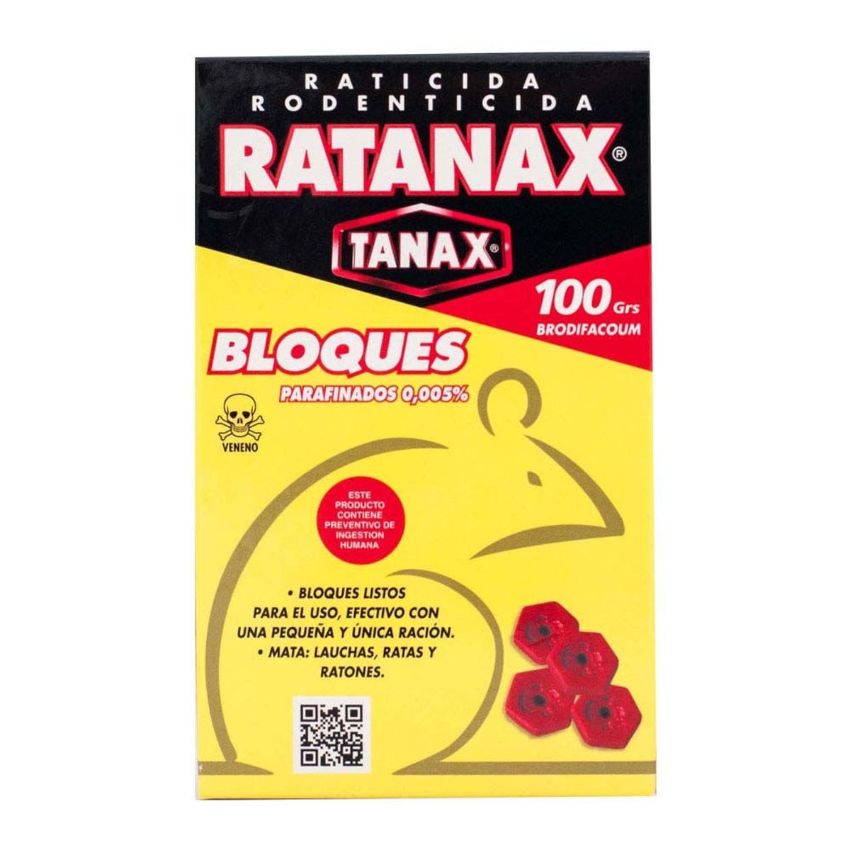 MOHICAN - RATICIDA TANAX RATANAX BLOQUE 100 GRS