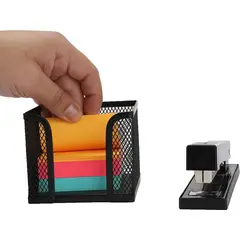 GENERICO - Porta Taco Apunte Post-It 10.5x10.5cm Cm Metalico Negro