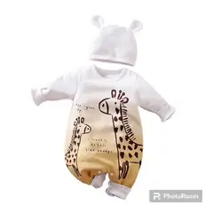 ANGO - Enterito bebe Unisex Jirafas incluye gorro