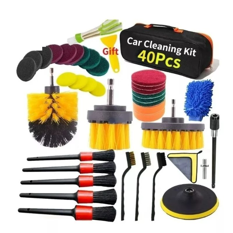 GENERICO - Limpieza De Auto Kit 40 Piezas Interior Exterior Pad Taladro