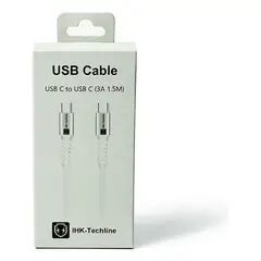 IHK TECHLINE - Cable C-C 1,5metros Carga Rápida Para Android y Iphone 15