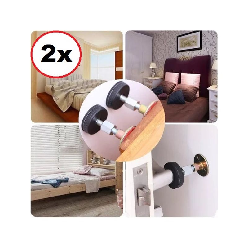 GENERICO - 2 Tope De Cama Puerta Mueble Ajustable Antivibración Mediano