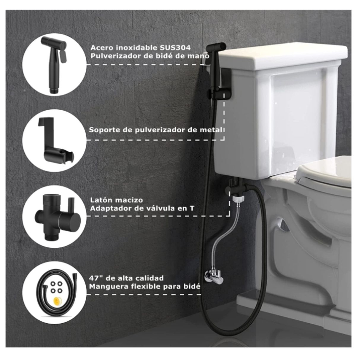 TNAKIEX - Ducha Bidet Arabe Acero Inoxidable Wc Inodoro