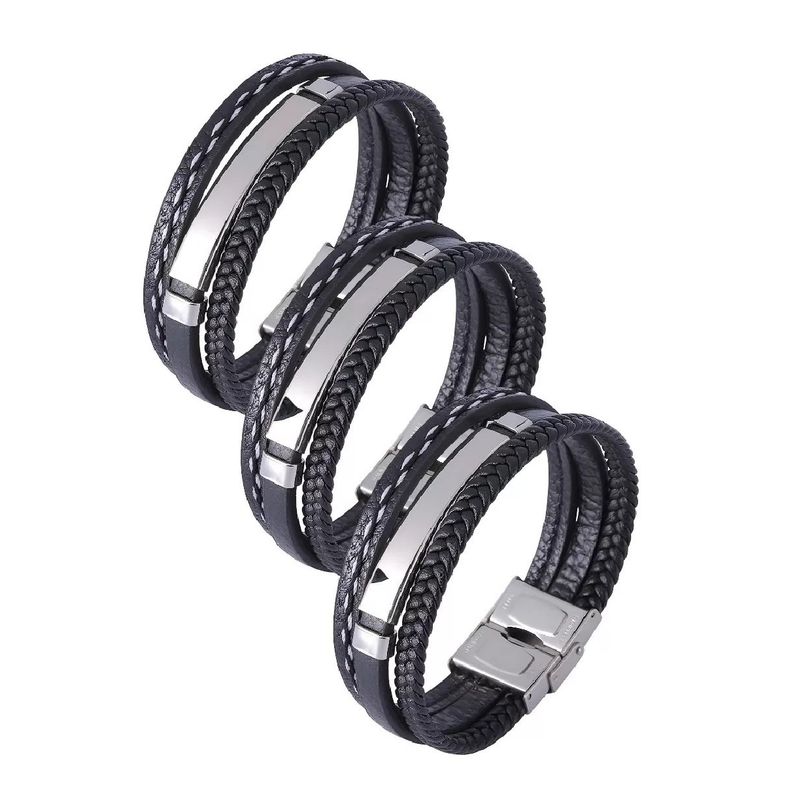 GENERICO - X3 Pulseras Brazalete Vikingo Pulsera Cuero Hombre Mujer