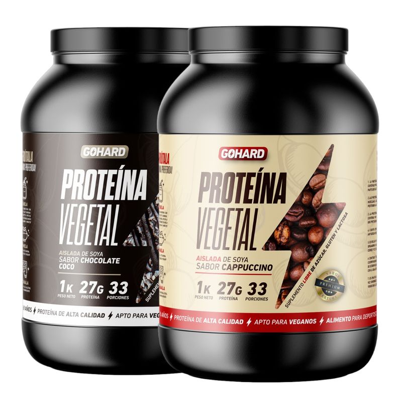 GOHARD - PACK PROTEINAS GOHARD 2KG EN TOTAL 66SV CHOCOLATE COCO - CAPUCCINO