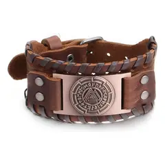 GENERICO - Brazalete Vikingo Set Pulseras Pulsera Cuero Hombre Mujer