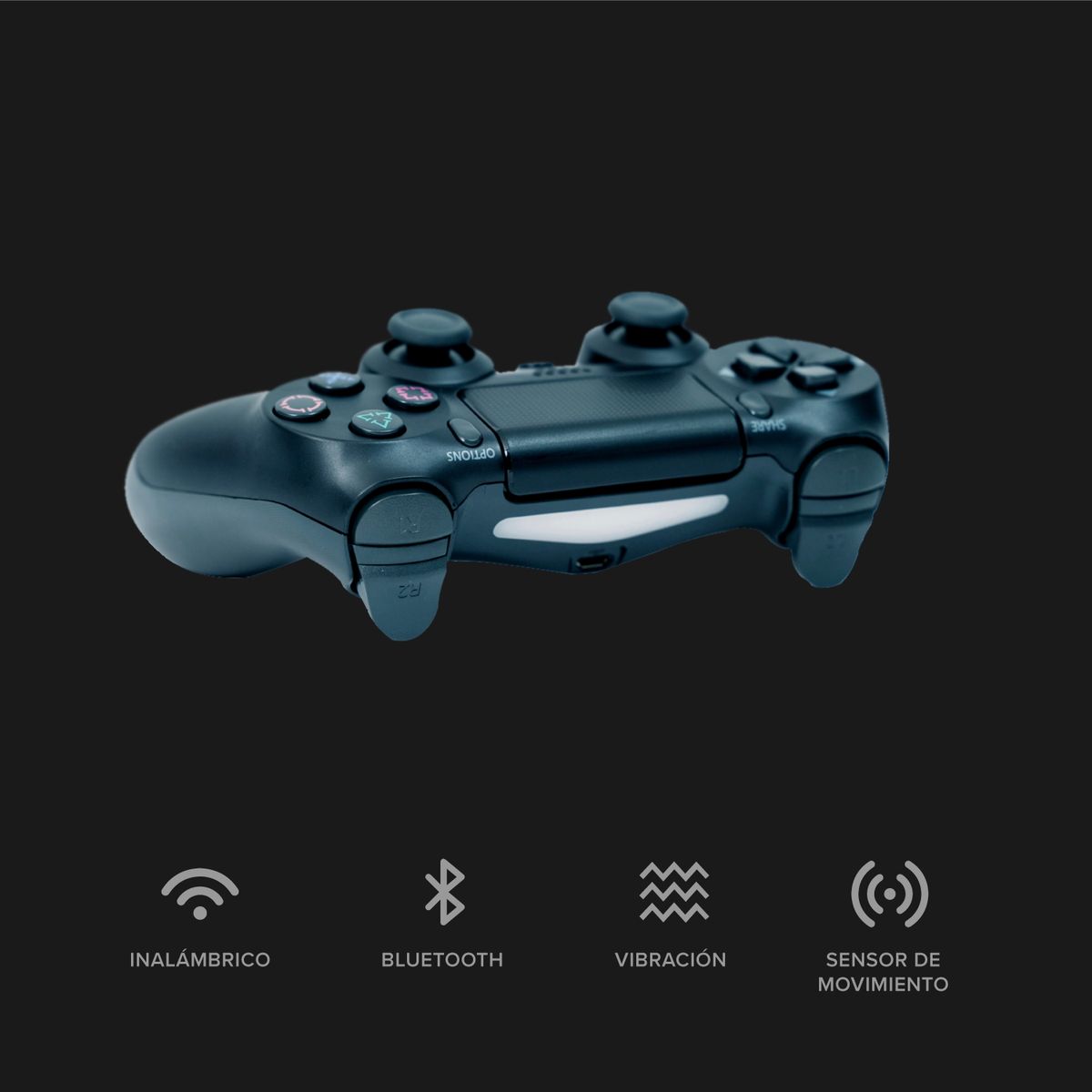 NJOY TECH - Control Gamepad Inalámbrico Njoytech Para PS4 y PC Negro
