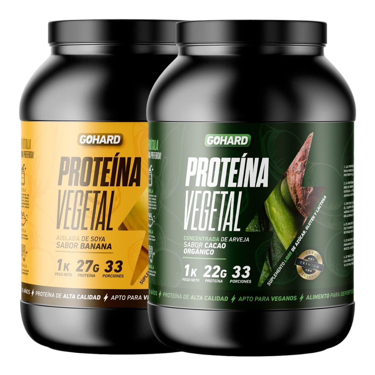 GOHARD - PACK PROTEINAS GOHARD 2KG TOTAL 66SV PLATANO - ARVEJA