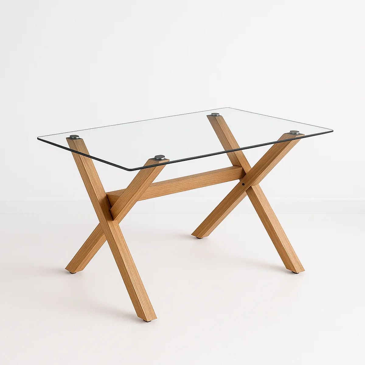 KLIK - Mesa de Comedor Rectangular Vidrio Cross 140x90cm KLIK