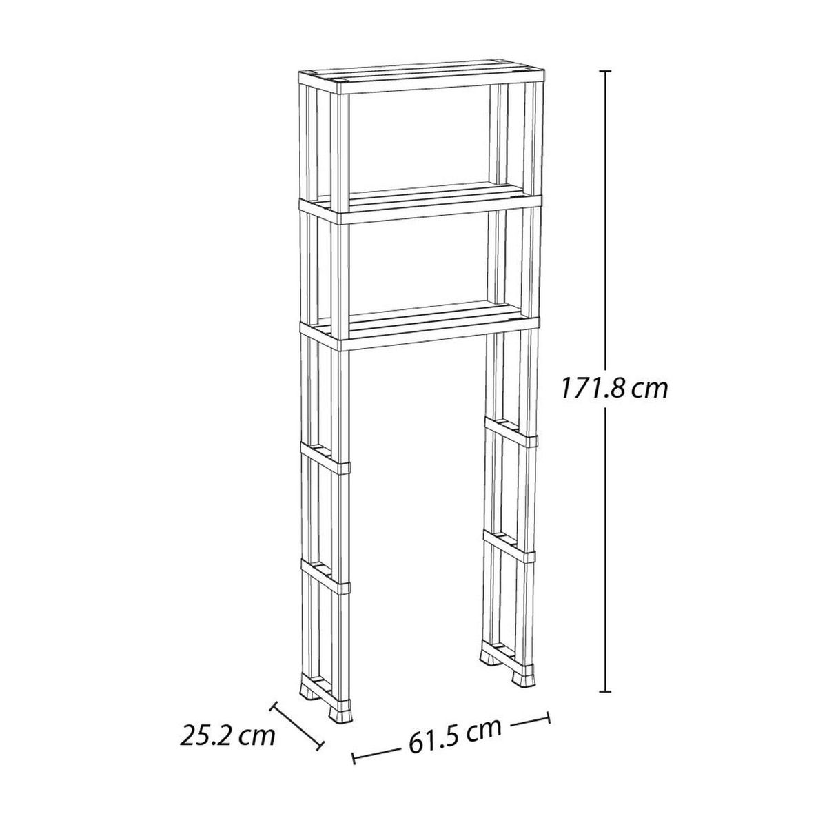 RIMAX - Estante Organizador De Baño 3N Blanco 61x25x171Cms Rimax