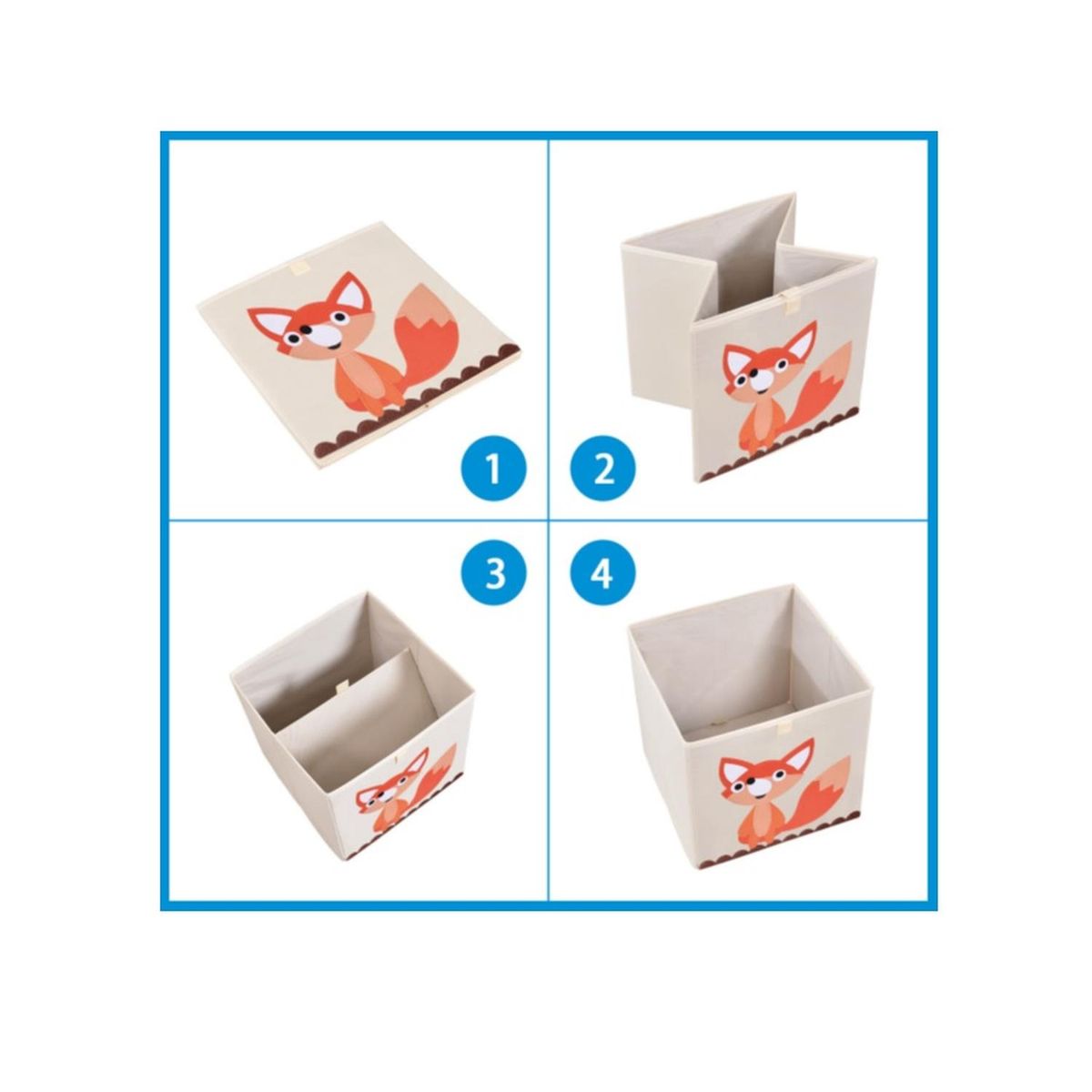 KIVARA - Caja Organizador Juguetes Ropa Infantil Kivara Fox.