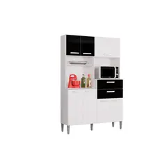 TAHUARI - Mueble de cocina Flavia 7 puertas blanco/negro