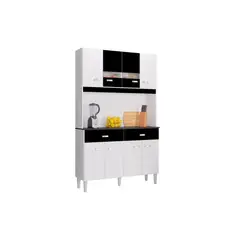 TAHUARI - Mueble de cocina Manu 8 puertas blanco/negro