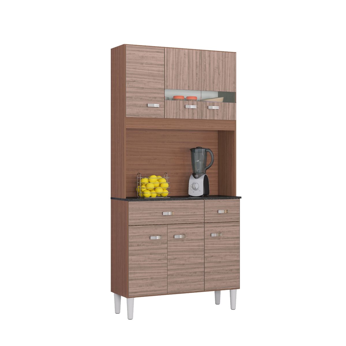 TAHUARI - Mueble de cocina Manu 6 puertas capuchino/almendra
