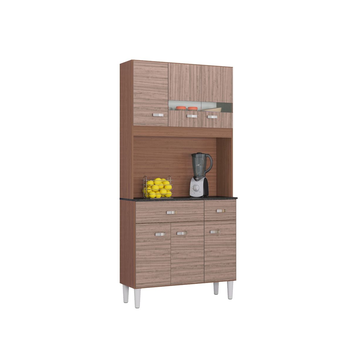 TAHUARI - Mueble de cocina Manu 6 puertas capuchino/almendra
