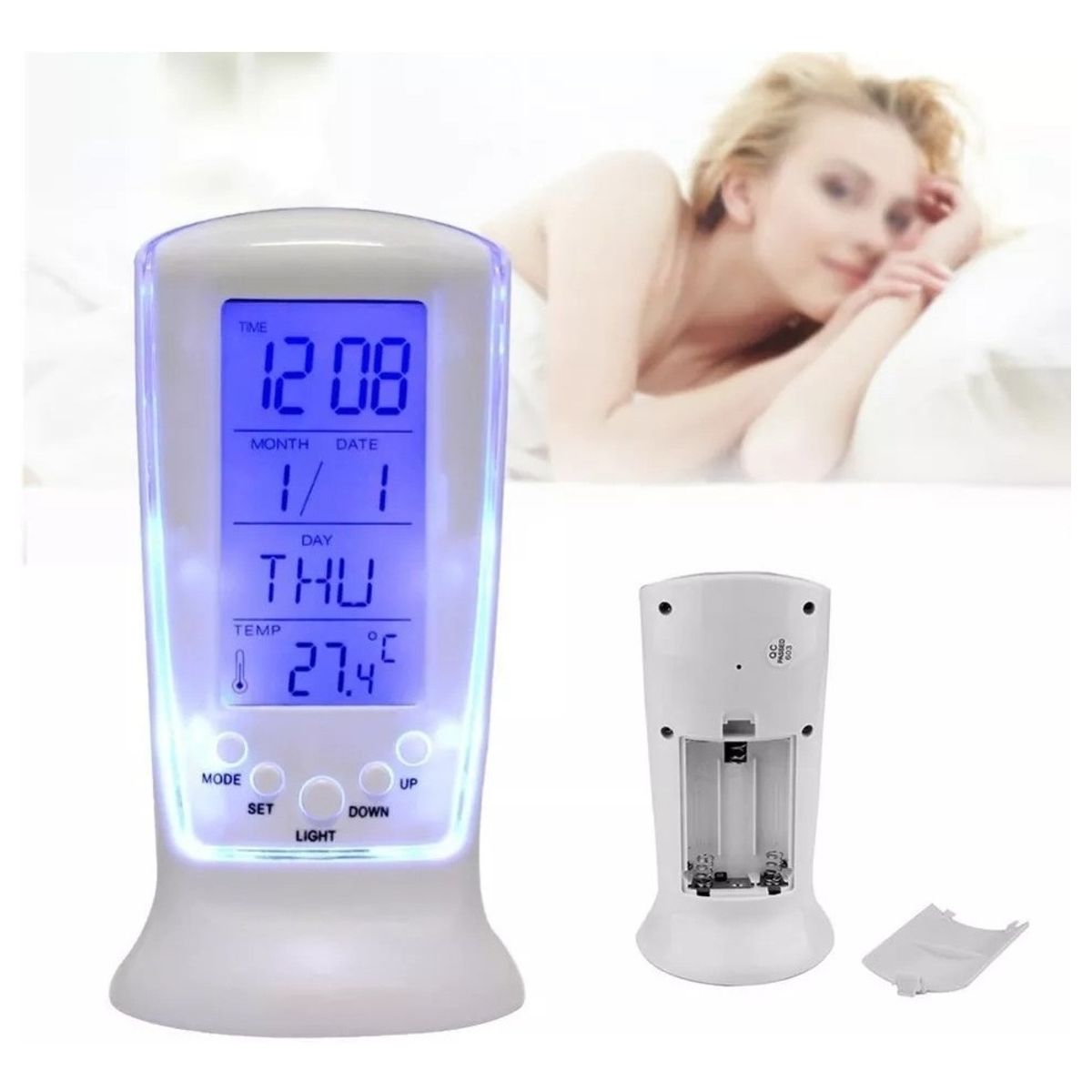 U BUY - Reloj Despertador Digital Termometro Calendario Cronometro