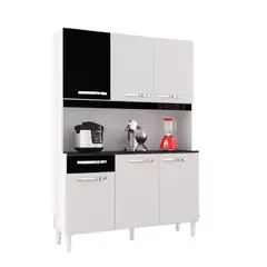 TAHUARI - Mueble de cocina Carine 6 puertas blanco/negro